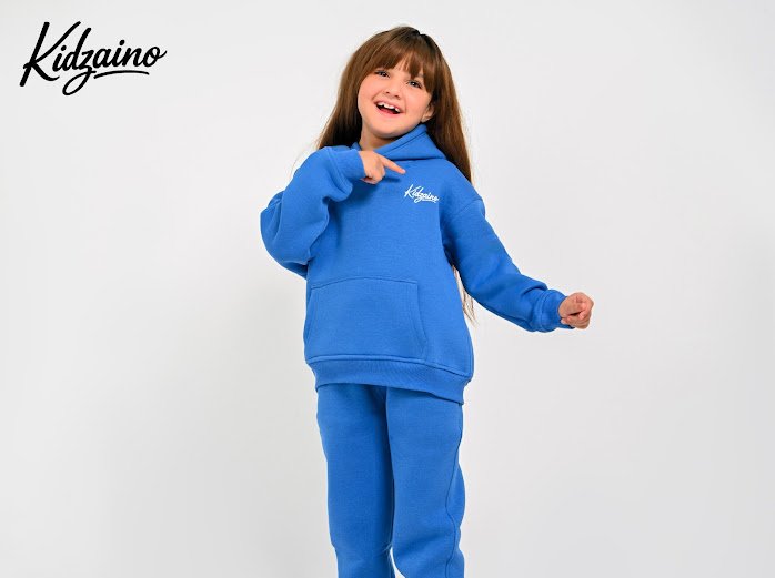 Unisex Fleece-Lined Blue Royal Tracksuit for Kids