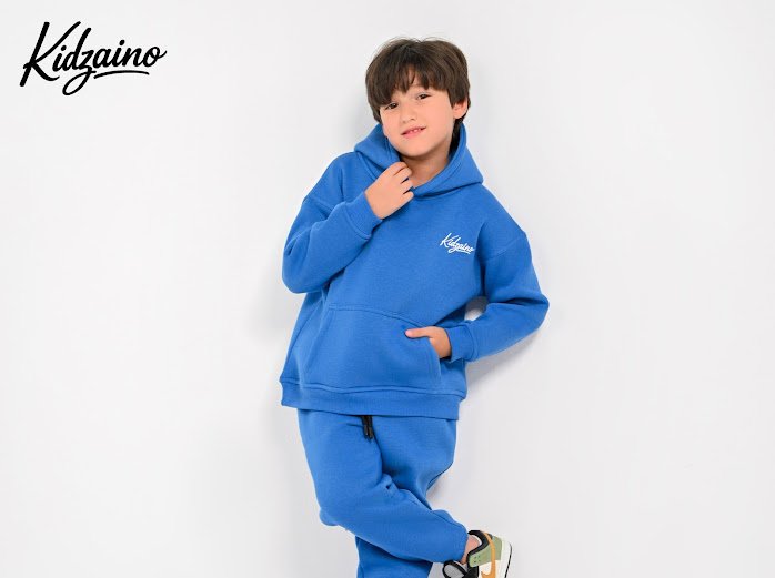 Unisex Fleece-Lined Blue Royal Tracksuit for Kids