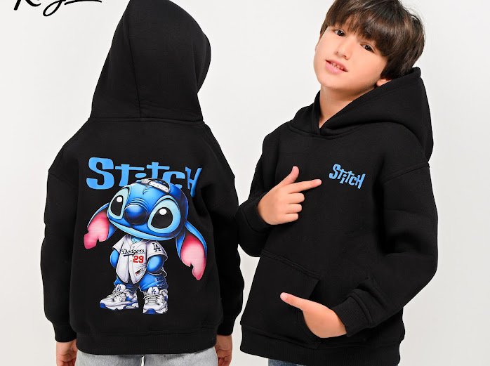 Stitch Pullover Hoodie with Back Graphic