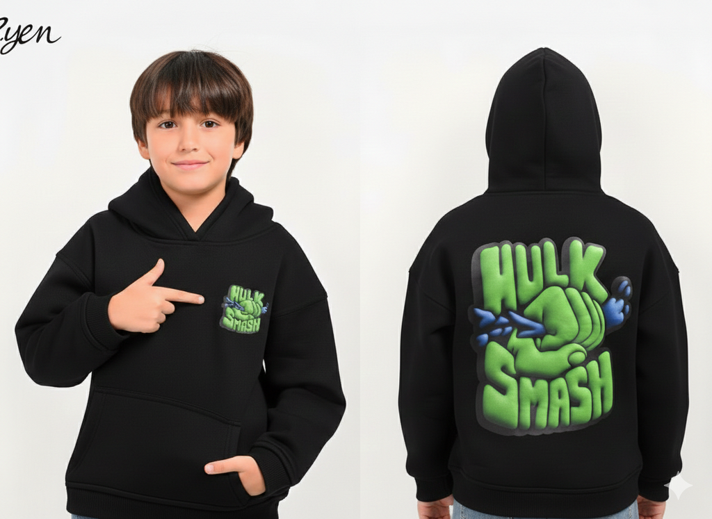 Hulk Pullover Hoodie with Back Graphic