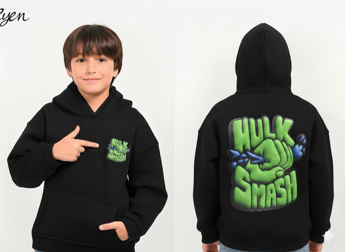 Hulk Pullover Hoodie with Back Graphic